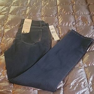 Blue jeans with wide leather piping Jo es NY